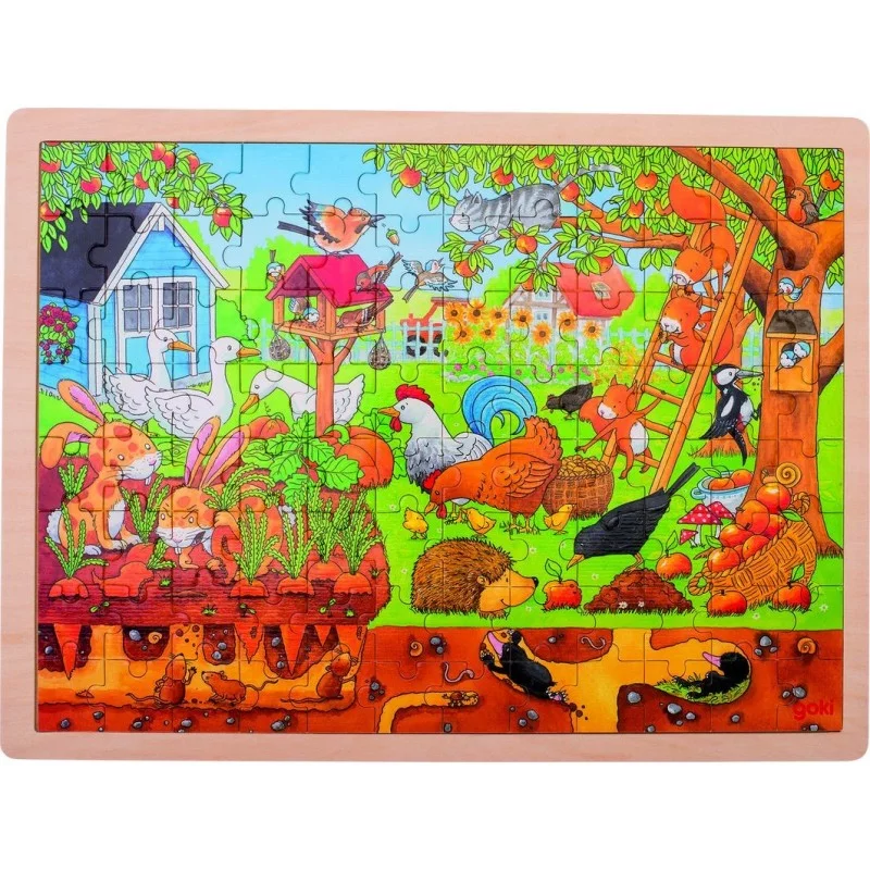 Puzzle bois Découverte du jardin - puzzle 96 pièces - Goki
