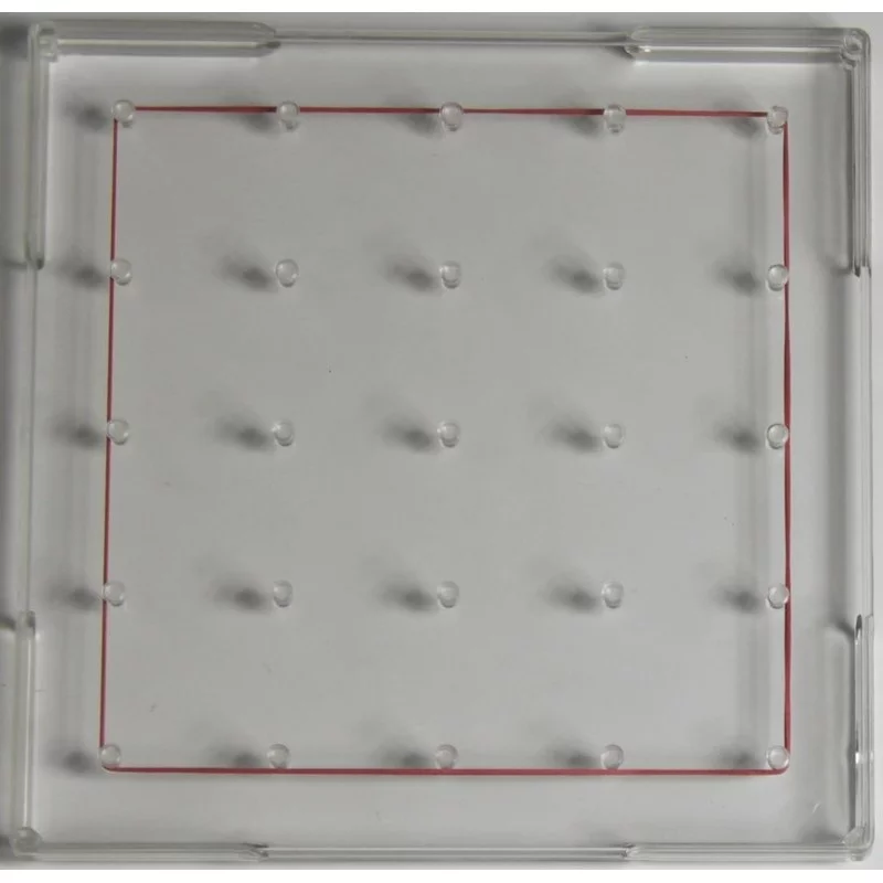 Geoplan transparent petit format - Plaque avec 25 piquots et des élastiques