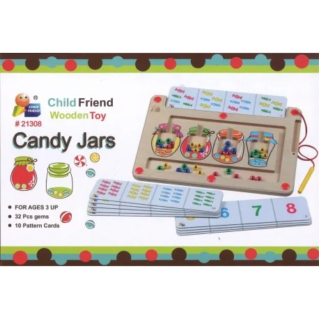 Candy Jars Child Friend Labyrinthe à billes avec un crayon aimanté et des  fiches de travail.