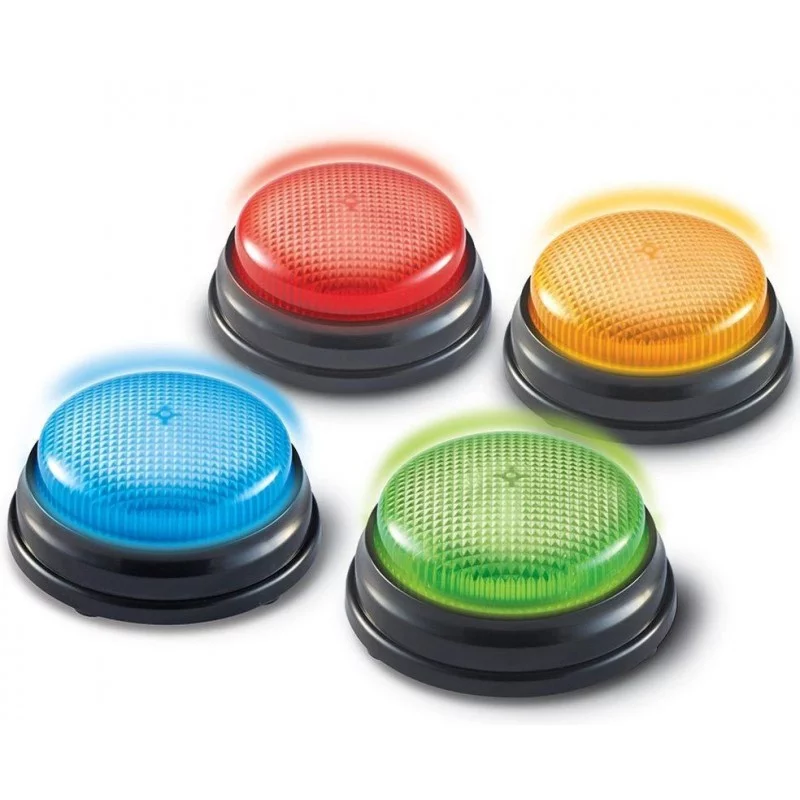 Bouton de fonction LED King avec ressources d'apprentissage, buzzers de  réponse, enregistrement, jouet coule, prenant des cadeaux, 4 couleurs par  ensemble