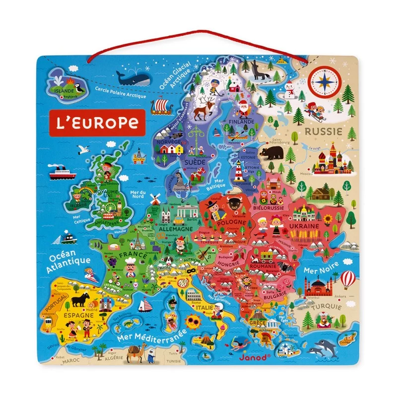 MONTESSORI - Carte de puzzle de l'Europe Support pour dé…