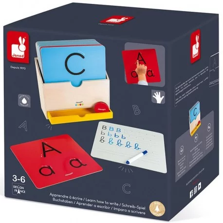 Apprendre à écrire - essentiel - Janod - Grandes cartes pour découvrir les  lettres de l'alphabet et apprendre à les écrire.