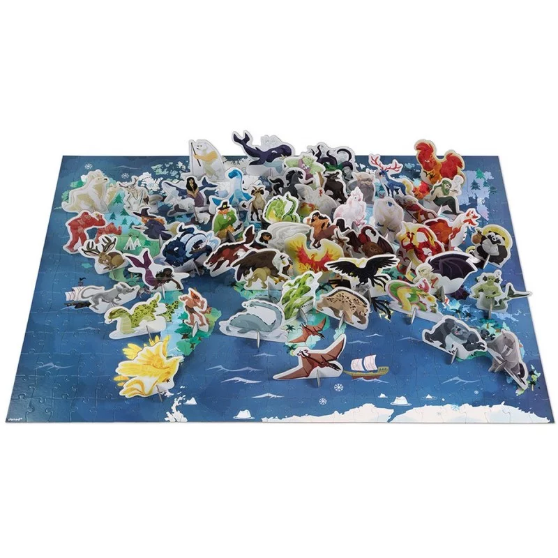 Puzzle géant et ses 50 figurines à placer, pour découvrir les mythes et  légendes du monde entier.