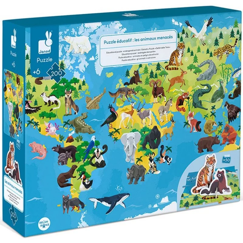 Janod - Puzzle éducatif pour enfant 350 pcs monde