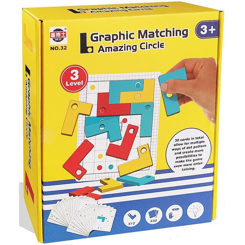 Graphic matching Jeu de pavage avec 30 défis logiques.