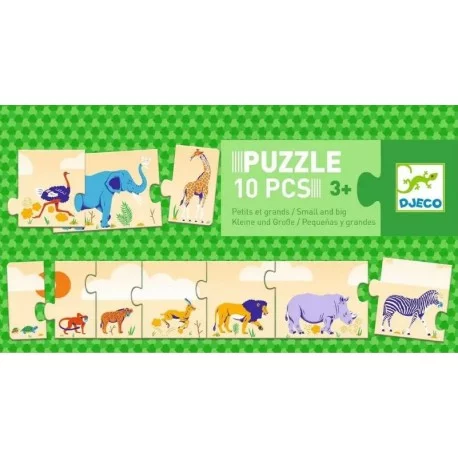 P'tit jeu de puzzle - 2 puzzles de 12 pièces - Les animaux du monde !