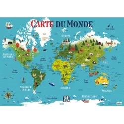 Poster plastifié grand format de la carte de France pour afficher dans les  salles de classe.